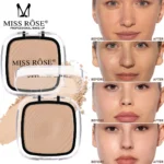 MISS ROSE Square Face Powder Palette Natural Skin Tone Long Lasting Concealer Lightweight Oil Control Makeup Cosmetics