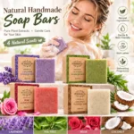 2/4 Pcs Essential Oil Soap Bar Gift Set 100g Each Natural Aromatherapy Handmade Soap 4 Scents Available Lavender Rose Tea Tree Cocount Moisturizing Deep Cleansing Bath Shower Body Wash Skincare