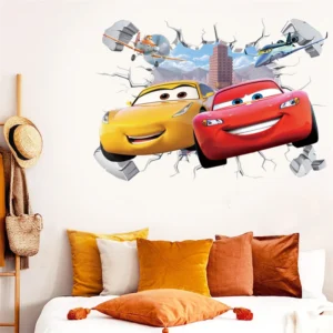 Cartoon cars 3D wall stickers for kid's room kindergarten bedroom living room diy wall decoration  Lightning McQueen stickers