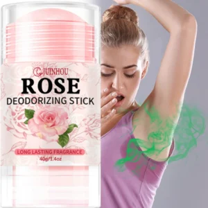 JUINHOU 40G Portable Rose Deodorant Stick/Antiperspirant Light Rose Scent Moisturizing and Hydrating Suitable for Everyone