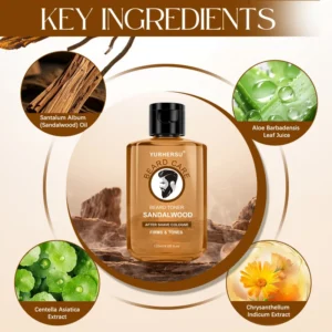 Sandalwood After Shave Lotion – Refreshing Aftershave Toner for Men with Sandalwood Scent, Daily Post-Shave Skin Care