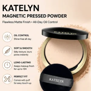 Face KATELYN Makeup Translucent Setting Powder Compact for Natural Look Long-lasting Flawless Finish