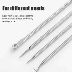 4PCS Blackhead Remover Acne Needle Tools Set Face Cleaning Black Dots Pimple Comedone Extractor Pore Cleaner Skin Care Products