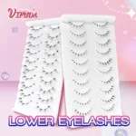 10Pairs Bottom Eyelashes Manga Lower Lashes Clear Band Wispy Small Flame Under Eye Lashes Korean Makeup Cosplay Tools