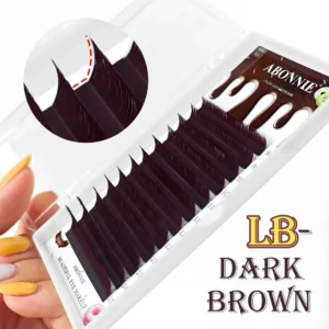 Abonnie LB Dark Brown Lashes Brown Color Classic Eyelash Extensions Foxy Eye Fluffy Individual Eyelashes