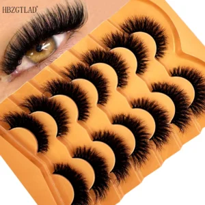 New 7 Pairs Cat Eyelashes Fluffy False Eyelashes Naturally Soft & Thick 9D Faux Mink Eyelashes Enhance Eye Makeup