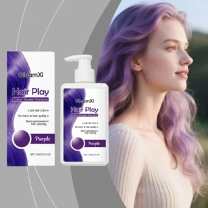 GleamXi Purple Color Booster Shampoo Semi Permanent Hair Dye Lock Hair Color Anti Fade Toning Temporary Hair Coloring Shampoo