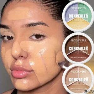 3PCS/Set Waterproof Concealer Cream Lasting Full Cover Acne Mark Dark Circles Eye Contour Concealer Tri-color Makeup Palette Moisturizing Face Makeup Cometics