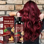 Fast Coloring Hair Color Shampoo Moisturizing Scalp‑Care Formula Cover Grey Hair Long‑Lasting Dark‑Red DIY Unisex Hair‑Dye