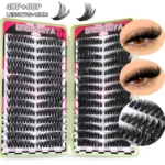 GROINNEYA DIY Lash Clusters​​ 5D Fluffy Thick Cat Eye Lashes Extension Dramatic Mixed Tray Eyelash Long Lasting Lash Makeup