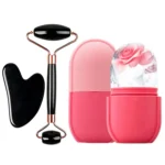 Ice Face Roller Facial Ice Roller Set, Facial Roller Gua Sha Face Tool Set,Massage Tool Roller Lifting Contouring Tool Mold Cube
