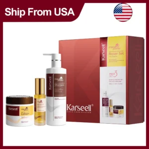 Karseell Collagen Hair Mask + Argan Oi + Hair Shampoo Essence Moisturizing Repair Set for Dry Damaged Hair Gift