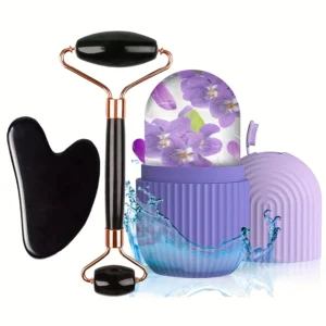 1/2/3pcs Ice Face Roller Facial Skincare Ice Roller Set,Facial Roller GuaSha FaceTool Set,Face Massage Roller Lifting Contouring