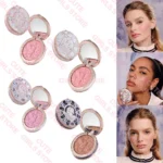 Flower Knows Knight Unicorn Satin Blush And Powder Set Matte Long-Lasting Soft Pigment Lightweight Natural Glow Face Makeup