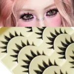 5 Paris Cat Eye False Eyelashes Long Thick Cosplay Fake Eye Lashes Extension Smokey Natural Makeup Handmade Reusable