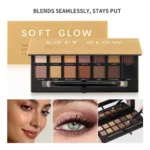 Lakerain Soft Glow Eyeshadow Palette Matte Shimmer Blendable Longwear Natural Finish High Pigment Shades Portable Eye Makeup