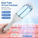 Home Use 311nm Narrowband UVB Handheld Light Dual Tubes Timing Control Portable Auxiliary Skin Care Instrument