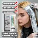 HOEGOA Gray Color Fashion Charm Hair Dye Deep Nourishment Long-Lasting Stable Effect  Gentle Formula Soft Smooth Brighten Hair