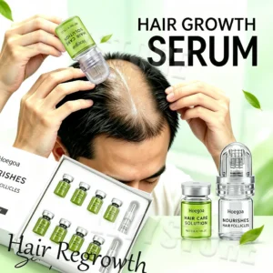 Microneedle Hair Regrowth Kit Scalp Nourishing Serum Set Scalp Care Strengthen Root Repair Damaged Hair for Men Women＜0.3mm