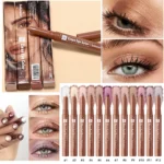 12pcs Eyeshadow Pencil Stick Set Glitter White Shimmering Highlighter For Bright Eyes Dazzling Shade Effect Multishade Eye Makeup Cosmetics