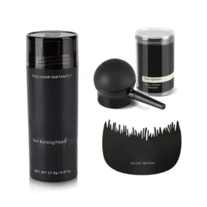 3pcs Set Hair Building Fiber Cover Sparse Hair Or Bald Spots Hair Loss Regrowth Treatment Keratin Hair Fibers Powder Applicator