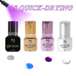 JOMAY UV GLUE 1-3S Fast Drying Strong False Eye Lash Glue Adhesive For Eyelash Extensions 4 Color 5ml UV Glue