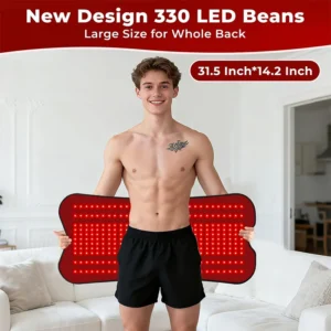NEW 330LEDs Red Light Therapy for Body Back Pain Relief 660nm&850nm Infrared Light Therapy Mat with 9 Timer Remote 31.5''×14.2''