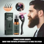 Men's Beard Spray Kit with Micro Roller 0.25mm Moisturizing Thicken Facial Hair Beard Boosting Essence Nourishing Spray Bear