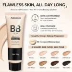 Amococo 2pcs BB Cream 50g Each Beauty Makeup Base Cream Natural Finish Face Foundation Even Skin Tone Makeup Pore Concealing Coverage Blemish Cover Makeup Lightweight Moisturizing Face Cream Multi Shade Options for Daily Makeup