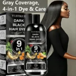 YUITIKUE Dark Black 9 In 1 Hair Dye Shampoo Ginseng Ginger Herbal DIY Home Hair Color Moisturizing Hair Care 100ml