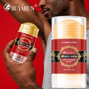 SUYARUN Men's Natural Deodorant Stick for Full Body Odor Protection, 48H Freshness, Sensitive Skin Safe, Travel-Friendly.
