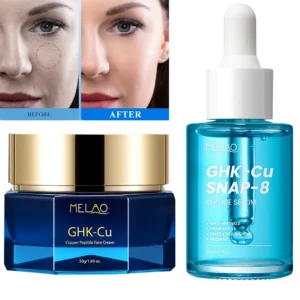 50g GHK-Cu Copper Peptide Face Cream And 30ml GHK-Cu Snap-8 Facial Serum Moisturizer for Plumping Hydration and Skin Elasticity