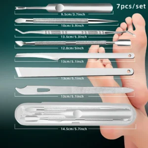 Nail Professional Ingrown Toenail Tool Kit - File, Lifters Stainless Steel Cuticle Pusher Dead Skin Push Remover