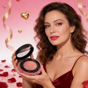 Korean Single Color Shimmer Pearl Blush Powder Natural Face Sculpting Valentine's Day Gift Set Makeup Baking Glow for Women