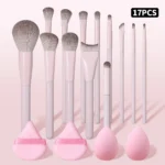 17PCS Makeup Brush Set Foundation Concealer Powder Eyeshadow Blush Brush Kabuki Blending Cosmetic Beauty Tool for Face