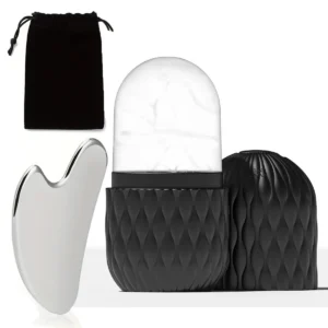 Ice Roller & Stainless Steel Gua Sha Set for Face Eye and Neck  Skin Care Beauty Tools to Brighten Skin and Enhance Natural Glow