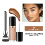 Full Coverage Concealer With Free Brush Matte Foundation Oil Control Long Lasting Face Makeup Multi-Use Highlight Retouch Cream