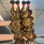 30 32 Inch 16A Highlight Ombre Body Wave Bundles Human Hair 2 3 4 PCS Unprocessed Brazilian Colored Weave Raw Hair Wet And Wavy Human Hair Bundles Extensions
