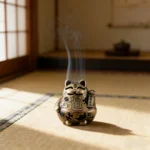 Hollowed Out Patterns Lucky Cat Incense Burner Golden Air Purification Auspicious Cloud Incense Censer Mini Cat Alloy Sandalwood