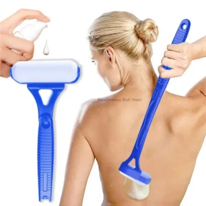 Folding Long Handle Back Lotion Applicator,Roller Type Sunscreen Cream Spreader,Multifunctional Body Skin Oil Coating Tool