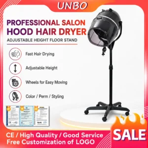 Professional Salon Standing Hood Hair Dryer Adjustable Height Floor Stand with Wheels Hair Drying Color Perm Styling Equipment